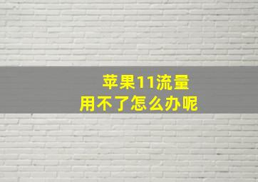 苹果11流量用不了怎么办呢