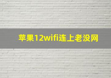 苹果12wifi连上老没网