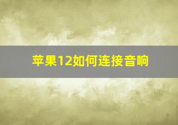 苹果12如何连接音响