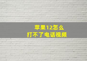 苹果12怎么打不了电话视频