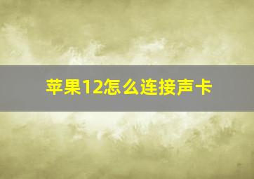 苹果12怎么连接声卡