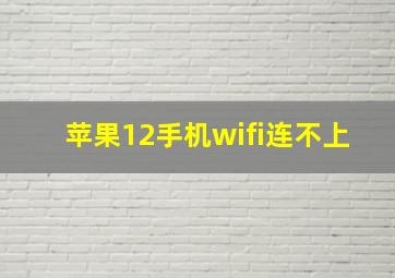 苹果12手机wifi连不上