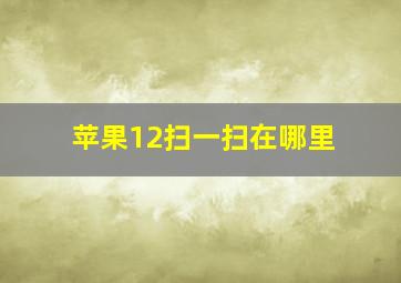 苹果12扫一扫在哪里