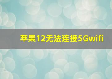 苹果12无法连接5Gwifi