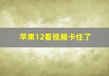 苹果12看视频卡住了