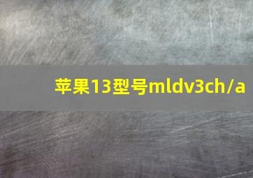 苹果13型号mldv3ch/a