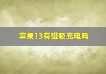 苹果13有磁吸充电吗