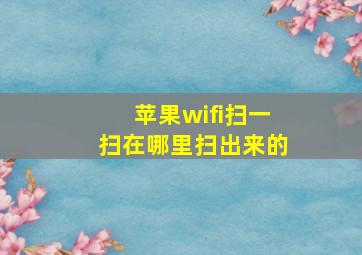 苹果wifi扫一扫在哪里扫出来的