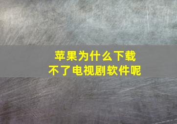 苹果为什么下载不了电视剧软件呢