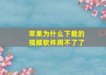 苹果为什么下载的视频软件用不了了