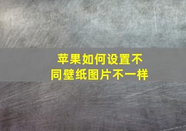 苹果如何设置不同壁纸图片不一样