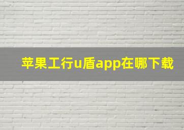 苹果工行u盾app在哪下载