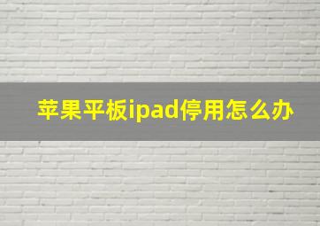 苹果平板ipad停用怎么办