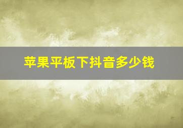 苹果平板下抖音多少钱