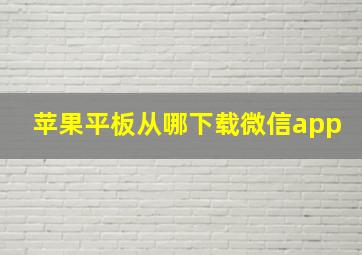 苹果平板从哪下载微信app