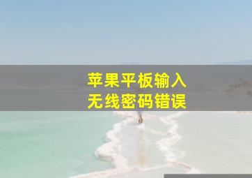 苹果平板输入无线密码错误