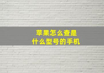 苹果怎么查是什么型号的手机