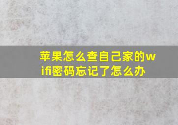 苹果怎么查自己家的wifi密码忘记了怎么办