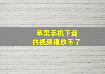 苹果手机下载的视频播放不了