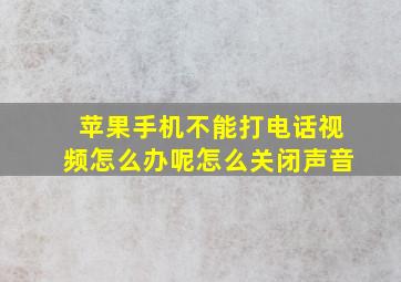 苹果手机不能打电话视频怎么办呢怎么关闭声音