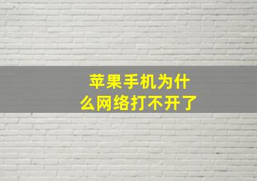 苹果手机为什么网络打不开了