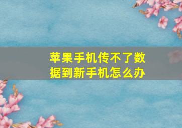 苹果手机传不了数据到新手机怎么办