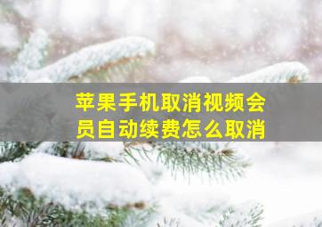 苹果手机取消视频会员自动续费怎么取消