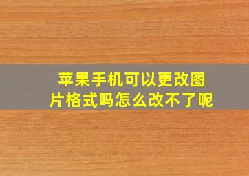 苹果手机可以更改图片格式吗怎么改不了呢