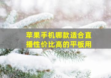 苹果手机哪款适合直播性价比高的平板用