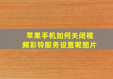 苹果手机如何关闭视频彩铃服务设置呢图片