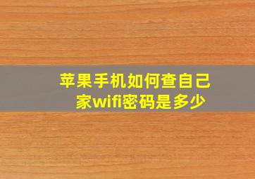 苹果手机如何查自己家wifi密码是多少