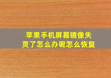 苹果手机屏幕镜像失灵了怎么办呢怎么恢复