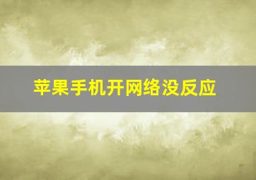 苹果手机开网络没反应