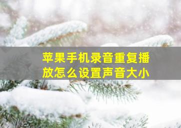 苹果手机录音重复播放怎么设置声音大小