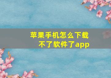 苹果手机怎么下载不了软件了app