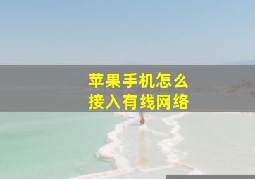 苹果手机怎么接入有线网络