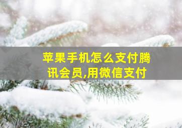 苹果手机怎么支付腾讯会员,用微信支付