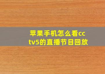 苹果手机怎么看cctv5的直播节目回放