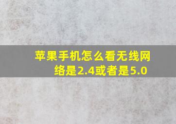 苹果手机怎么看无线网络是2.4或者是5.0