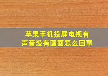 苹果手机投屏电视有声音没有画面怎么回事