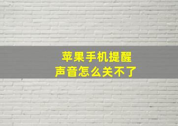 苹果手机提醒声音怎么关不了