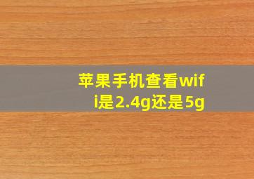 苹果手机查看wifi是2.4g还是5g