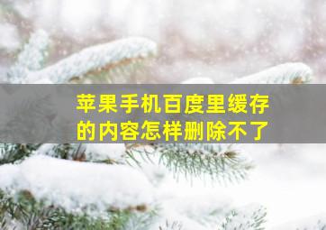 苹果手机百度里缓存的内容怎样删除不了