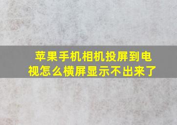 苹果手机相机投屏到电视怎么横屏显示不出来了