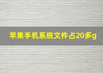 苹果手机系统文件占20多g