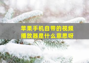 苹果手机自带的视频播放器是什么意思呀