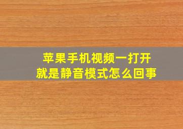 苹果手机视频一打开就是静音模式怎么回事