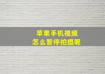 苹果手机视频怎么暂停拍摄呢