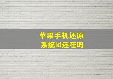 苹果手机还原系统id还在吗