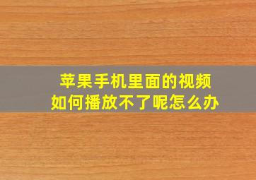 苹果手机里面的视频如何播放不了呢怎么办